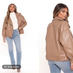Tan leather jacket